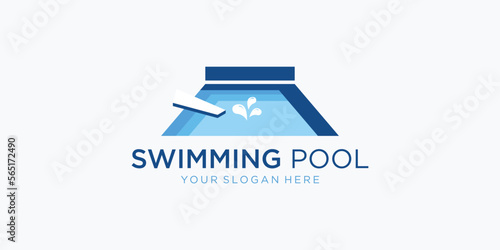Swimming pool logo, aqua water logo design vector. swimming symbol logo design.