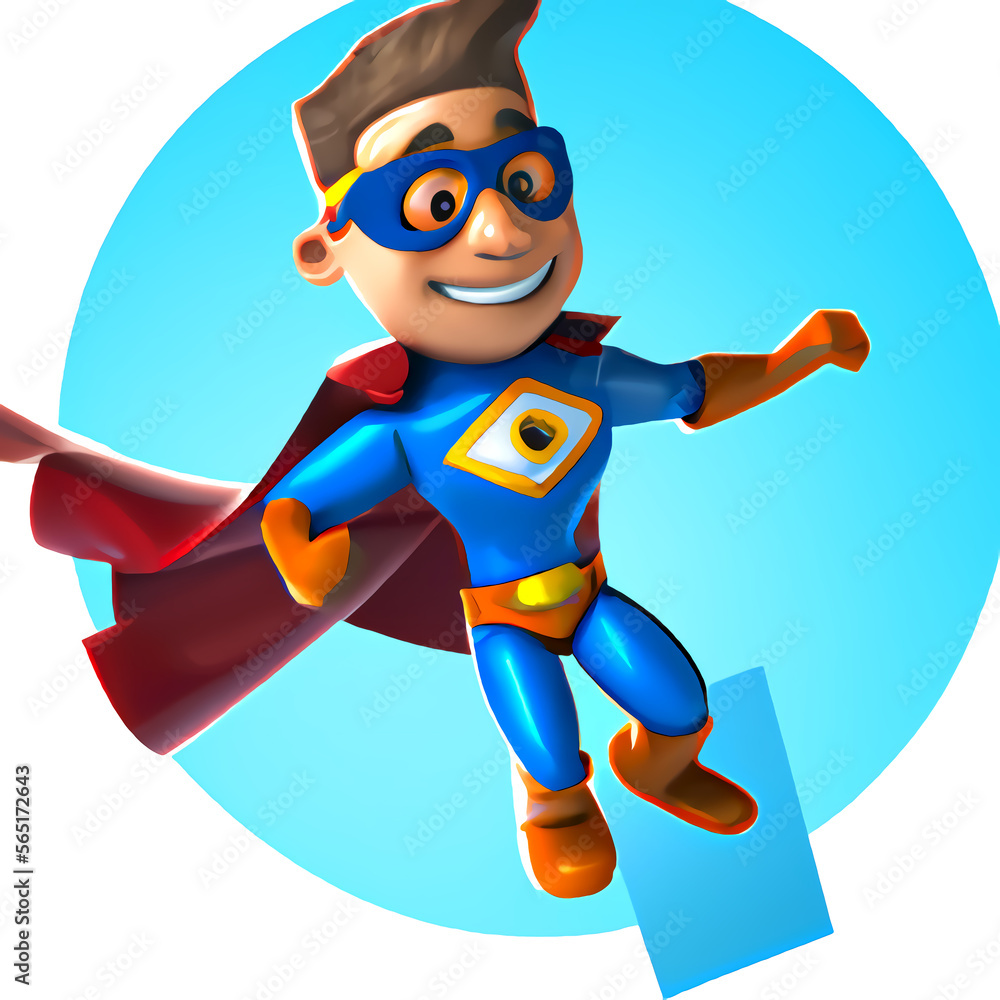 Super Hero Boy Cartoon Illustration for Birthday Party Invitations, Book Characters or Bedroom Wall Art Super Hero Boy Cartoon Illustration for Birthday Party Invitations, Book Characters or Bedroom Wall Art