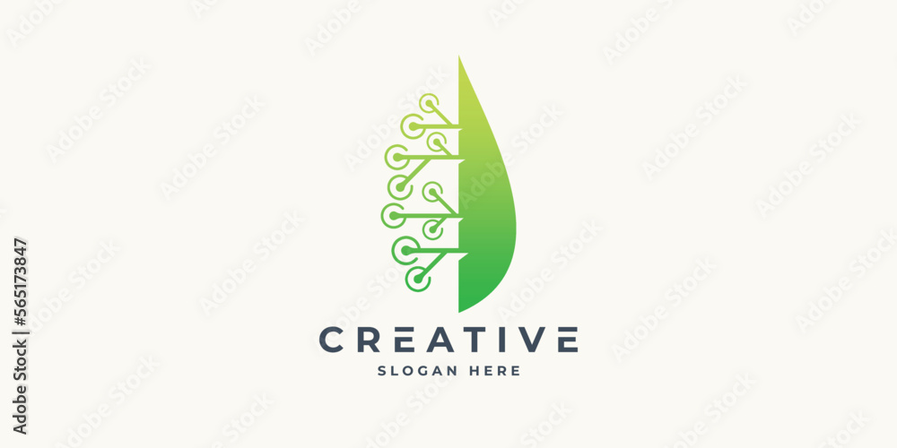 Bio technology logo design vector illustration. Suitable for business and technology logotype sign