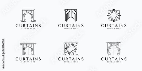 minimalist collection circus curtain,luxury blind,line art.