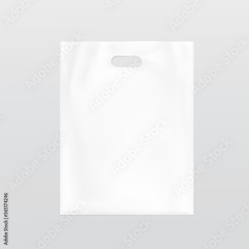 Clean bag with handle mockup. Vector illustration. Can be use for template your design, presentation, promo, ad. EPS 10.	