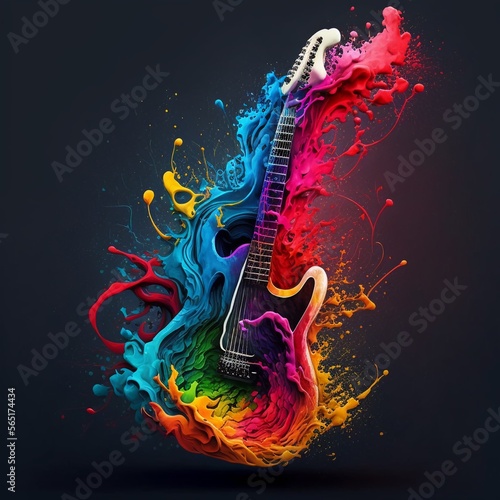guitar with splashes