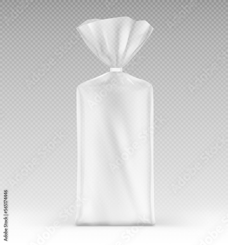 Bag mockup with clip band. Vector illustration isolated on transparent background ready and simple to use for your design. Mockup will make the presentation look as realistic as possible. EPS10.	