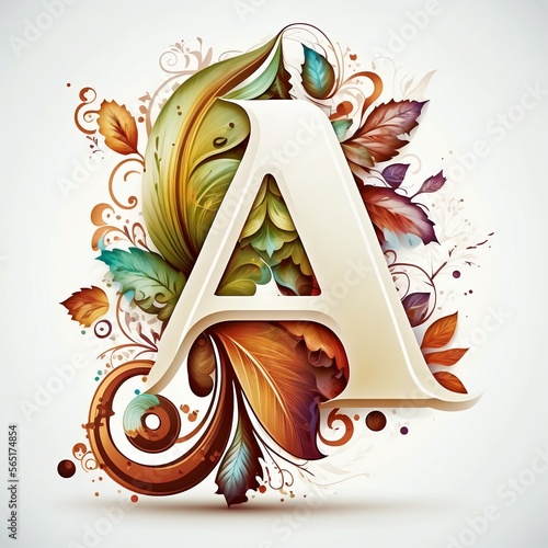 The letter A, alphabet capital letter А - White background 