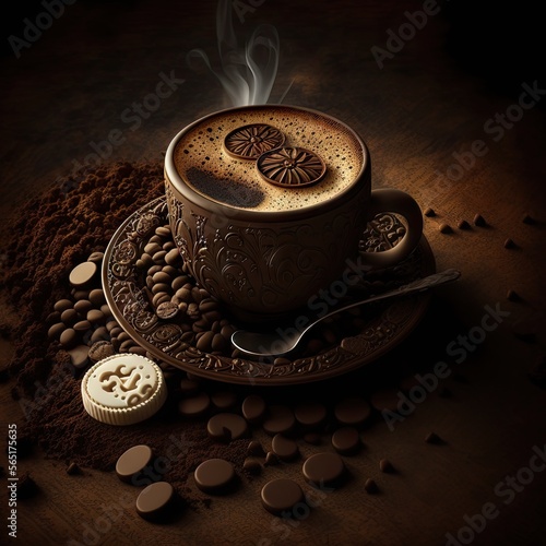 A cup of delicious coffee background wallpaper texture