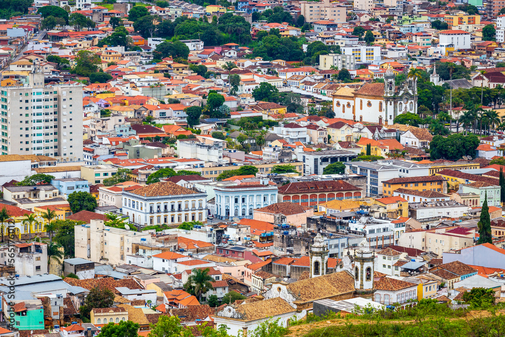 São João del Rei, Minas Gerais, Brazil: View of the city from Christ the Redeemer