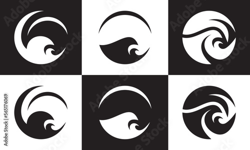 Fototapeta Naklejka Na Ścianę i Meble -  wave logo set simple modern vector design.