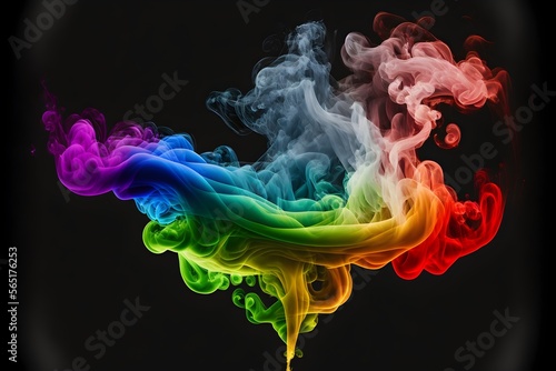 Gay pride day, smoke colored in rainbow colors. Generative AI.