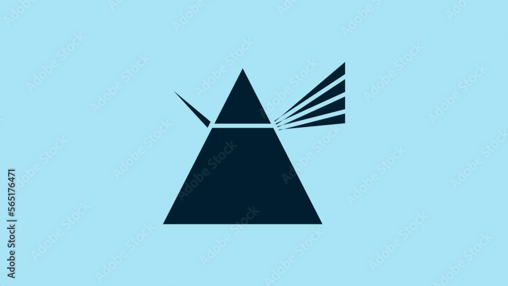 Blue Light rays in prism icon isolated on blue background. Ray rainbow spectrum dispersion optical effect in glass prism. 4K Video motion graphic animation Blue Light rays in prism icon isolated on blue background. Ray rainbow spectrum dispersion optical effect in glass prism. 4K Video motion graphic animation