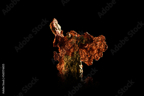 Obraz na płótnie Native copper  on black background