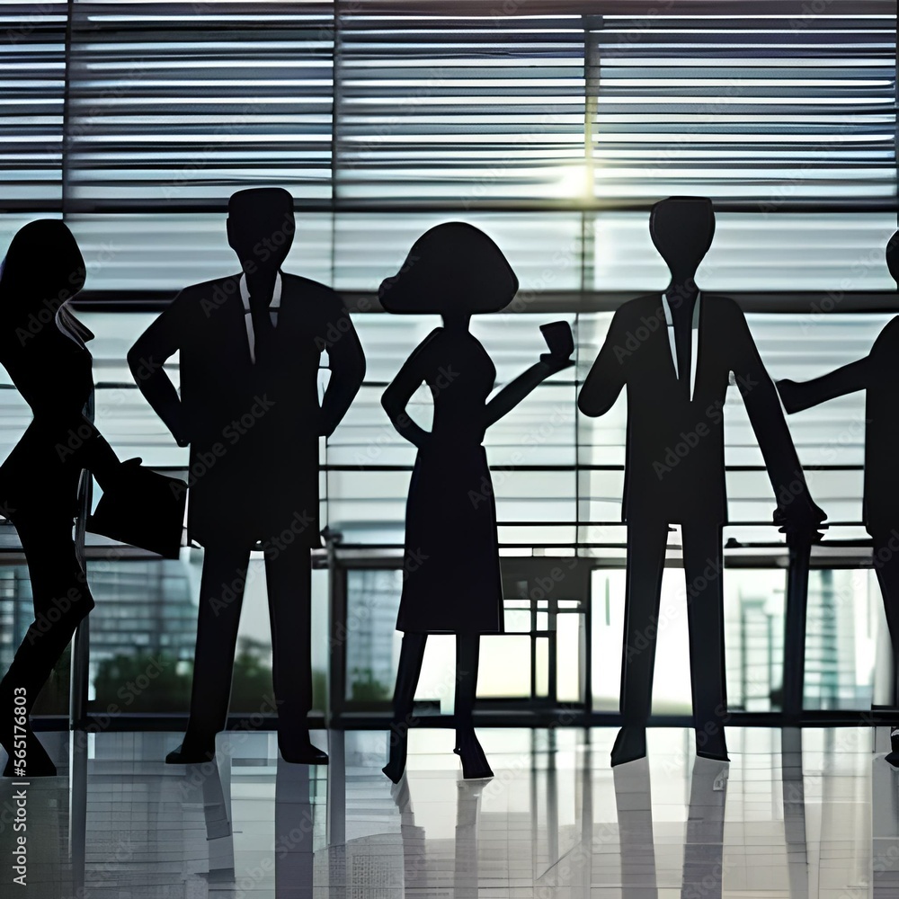 silhouettes of business people silhouettes of business people