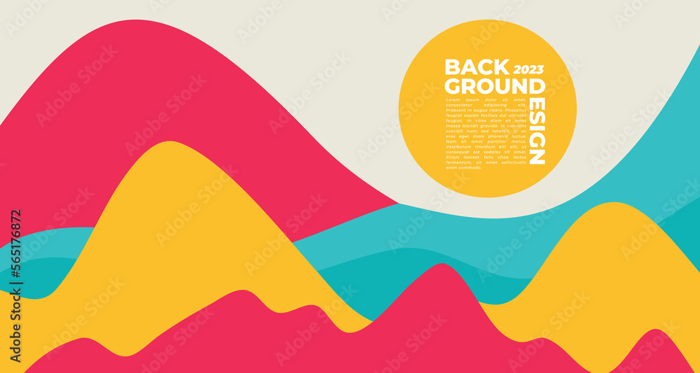 Vector Illustration of Fluid and Geometric Shapes in a Colorful and Dynamic Background