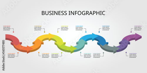timeline arrow chart template for infographic for presentation for 12 element