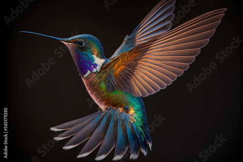 hummingbird in flight. Generative AI © ai_arts