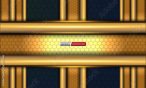 Abstract black and gold hexagonal luxury background vector