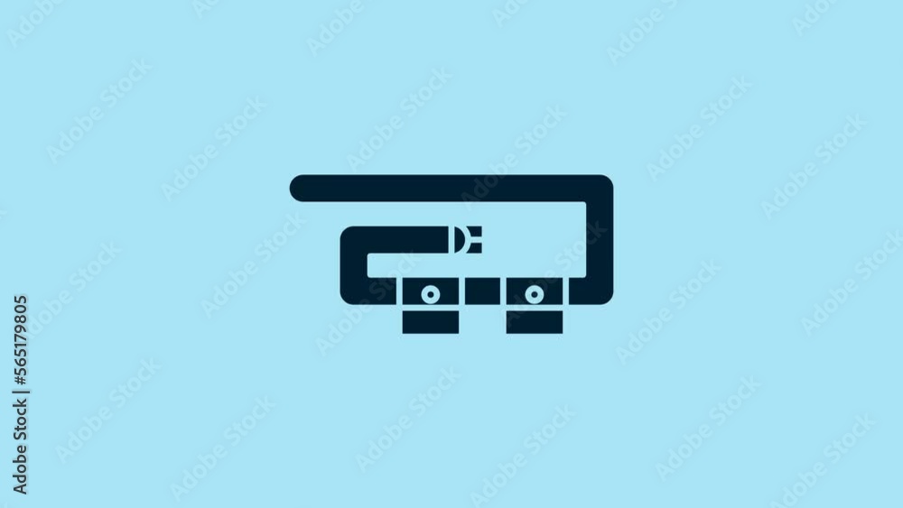 Blue Diving belt icon isolated on blue background. Scuba gear. Diving underwater equipment. 4K Video motion graphic animation Blue Diving belt icon isolated on blue background. Scuba gear. Diving underwater equipment. 4K Video motion graphic animation