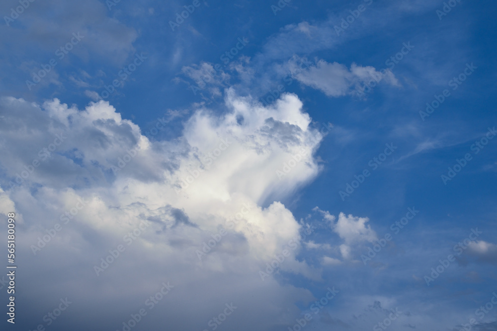 White clouds against blue sky background White clouds against blue sky background