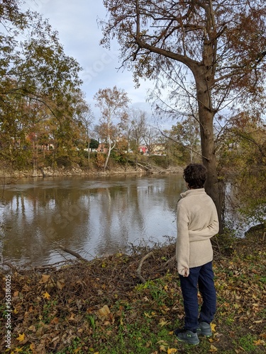 child on the river
