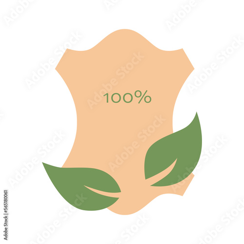 Sustainable eco vegan leather symbols set for clothes tag. Vector stock illustration isolated on black background. 