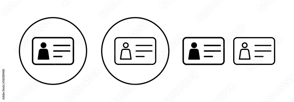 License icon vector for web and mobile app. ID card icon. driver license, staff identification card