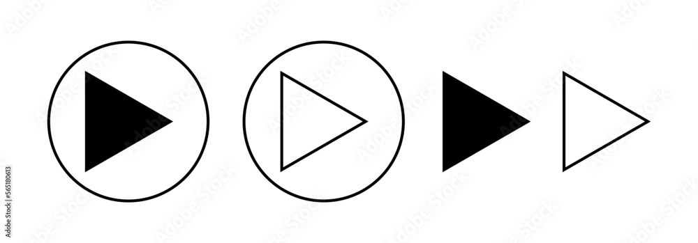 Play Icon vector for web and mobile app. Play button sign and symbol Play Icon vector for web and mobile app. Play button sign and symbol