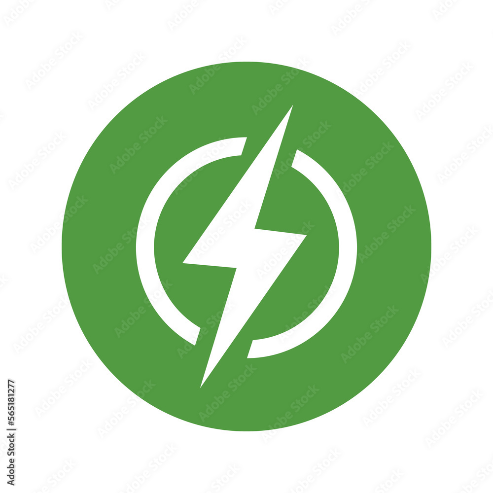 Eco electric lightning icon Zero emission vehicle Battery charging station sign Eco electric lightning icon Zero emission vehicle Battery charging station sign