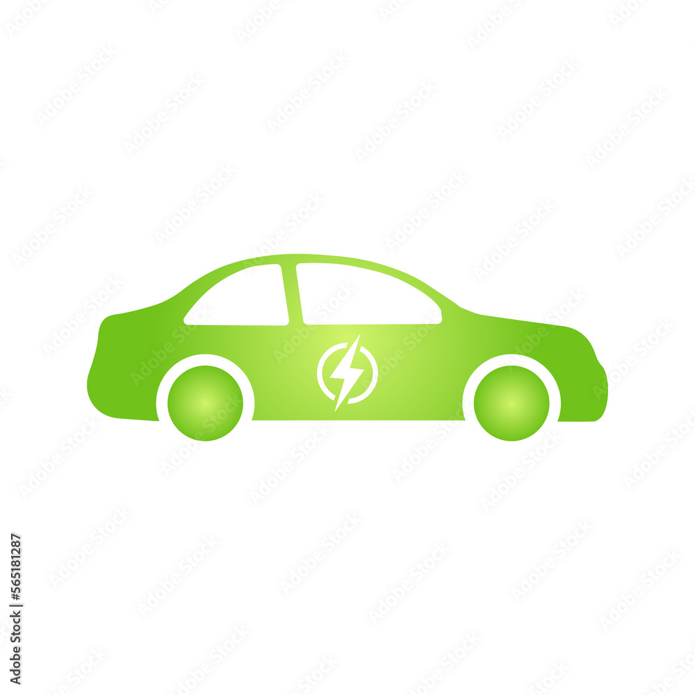Eco electrocar icon Zero emission vehicle Battery charging station sign