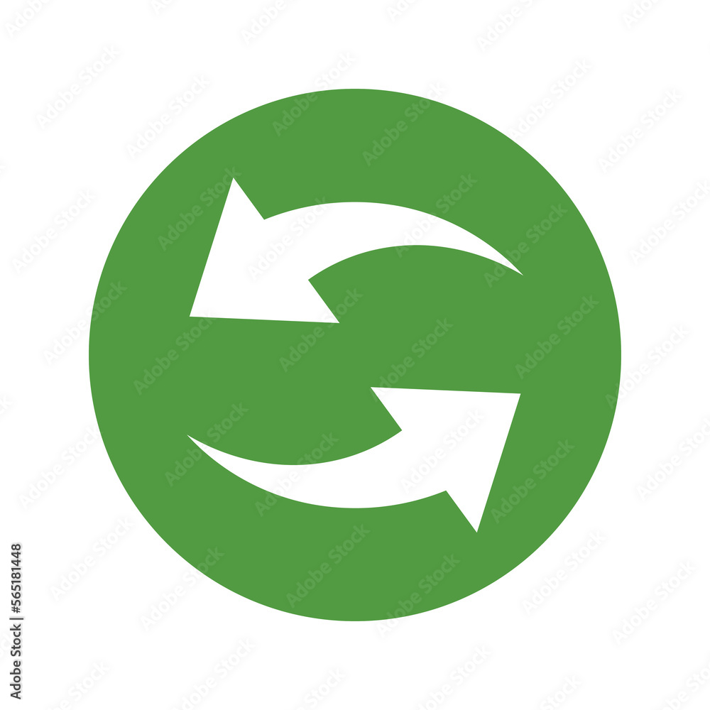 Green recycle sign Simple icon on product packaging and box Green recycle sign Simple icon on product packaging and box