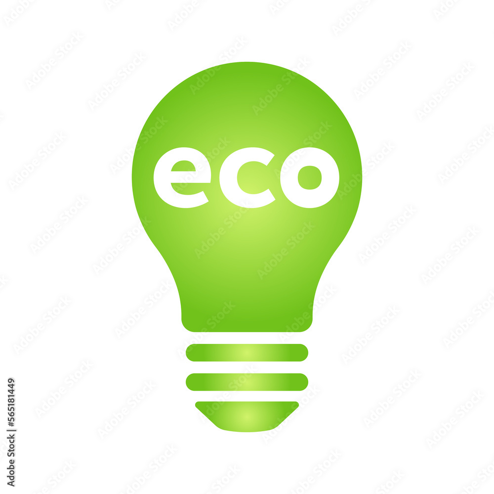 Eco green leaf icon in light bulb Bio nature green eco symbol for web and business Eco green leaf icon in light bulb Bio nature green eco symbol for web and business