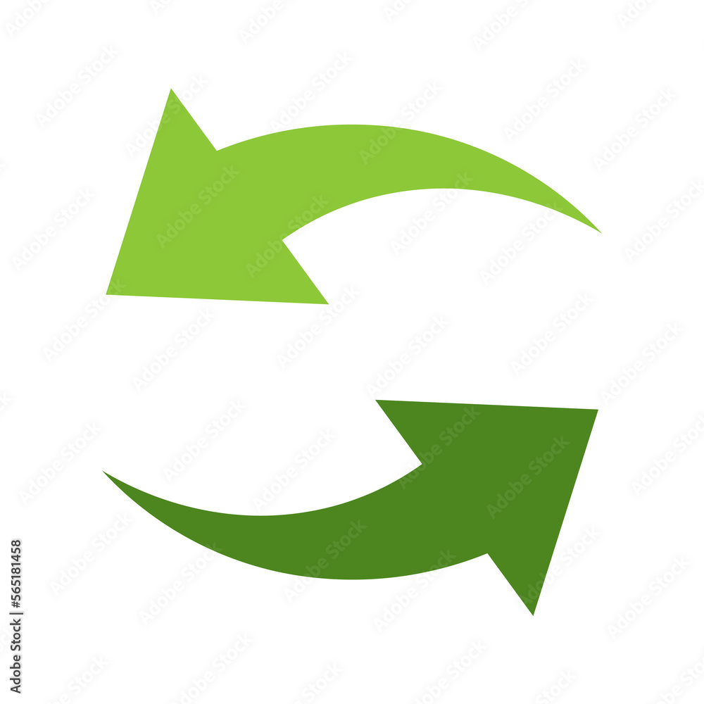 Green recycle sign Simple icon on product packaging and box Green recycle sign Simple icon on product packaging and box