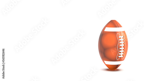 American football standard ball under white background. 3D CG. 3D illustration. 3D high quality rendering. PNG file format.