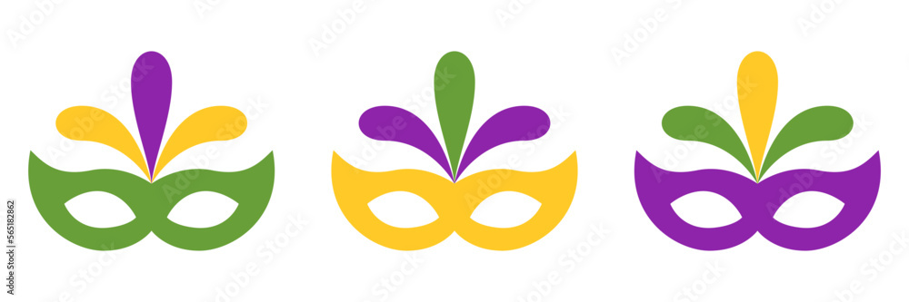Carnival Mask in flat style isolated Carnival Mask in flat style isolated