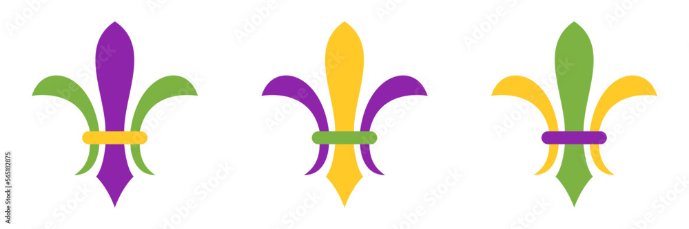 Fleur De Lis in flat style isolated