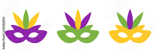 Carnival Mask in flat style isolated