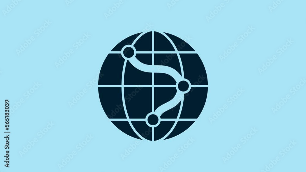 Blue Location on the globe icon isolated on blue background. World or Earth sign. 4K Video motion graphic animation Blue Location on the globe icon isolated on blue background. World or Earth sign. 4K Video motion graphic animation