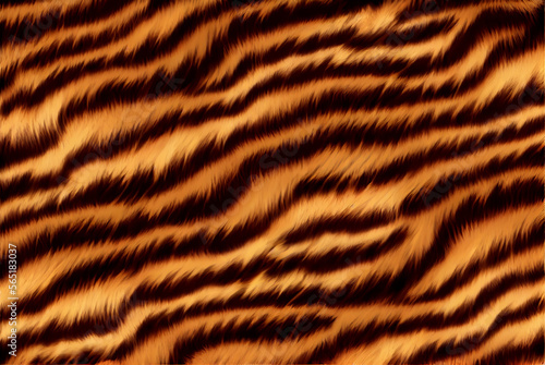 A seamless pattern of soft and fluffy stripes resembling those of a cat or tiger  evoking the African safari wildlife. The pattern features realistic golden orange and brown colors  AI Generated