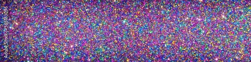 Panoramic image of polychromatic magical glitter. Full spectrum of a rainbow of colors © Brian