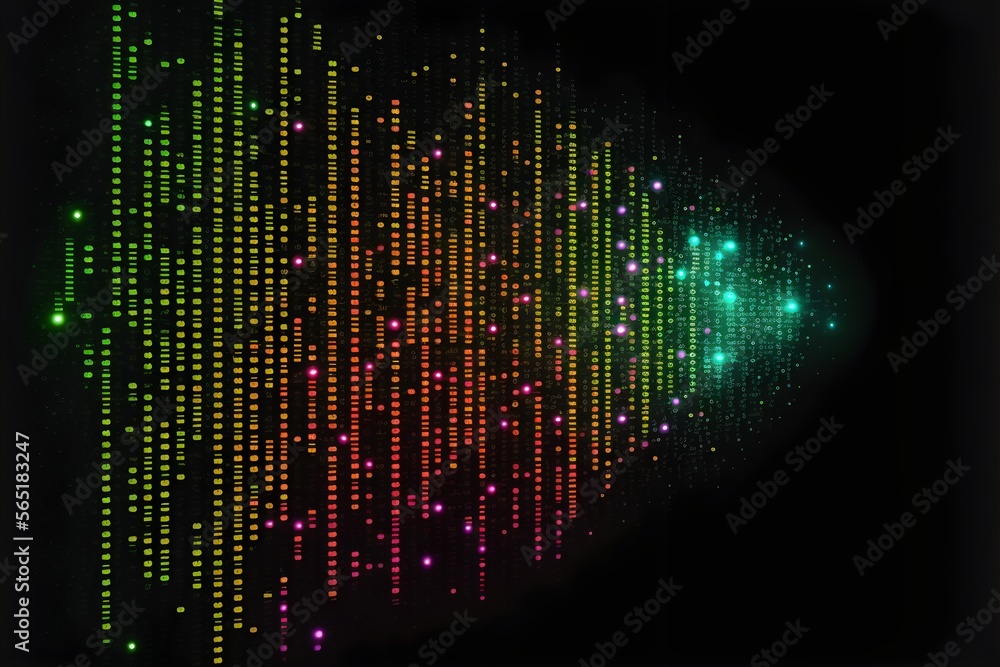 Binary code in neon. Generative AI. Binary code in neon. Generative AI.