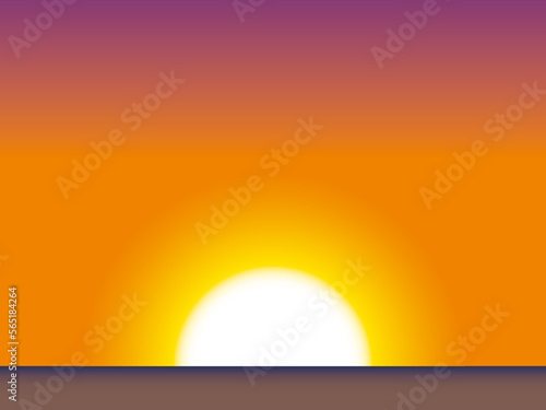 海と夕日2