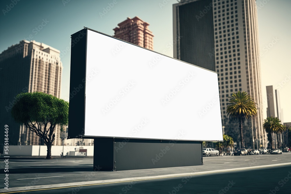Banner billboard mockup for advertising in city useful for design , Generative ai Banner billboard mockup for advertising in city useful for design , Generative ai