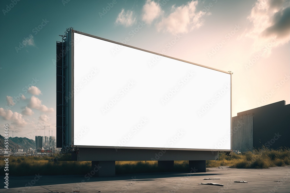 Banner billboard mockup for advertising in city useful for design , Generative ai Banner billboard mockup for advertising in city useful for design , Generative ai