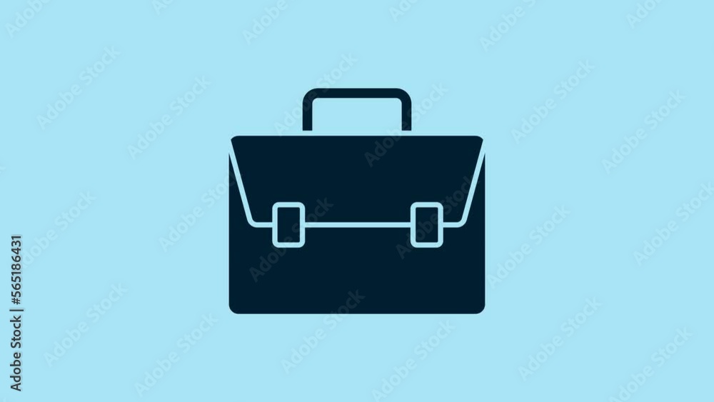 Blue Briefcase icon isolated on blue background. Business case sign. Business portfolio. 4K Video motion graphic animation Blue Briefcase icon isolated on blue background. Business case sign. Business portfolio. 4K Video motion graphic animation