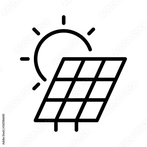 Icono de panel solar. Energía solar. Ilustración vectorial