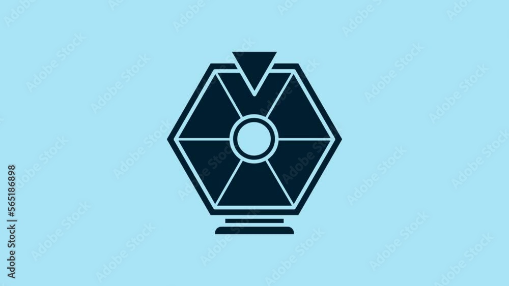 Blue Lucky wheel icon isolated on blue background. 4K Video motion graphic animation Blue Lucky wheel icon isolated on blue background. 4K Video motion graphic animation