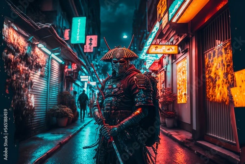 cyberpunk samurai made by generative ai