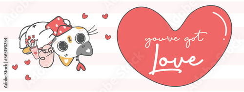 Adorable Cat Cupid with Arrows , kawaii Love-Themed Cartoon Character doodle hand drawing