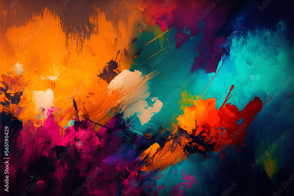 texture Abstract painting mixes many colors and textures for