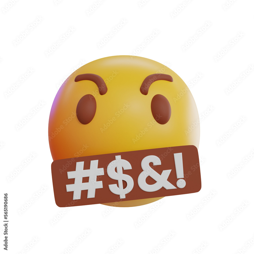 Fototapeta premium Saying Rude 3D Emoji
