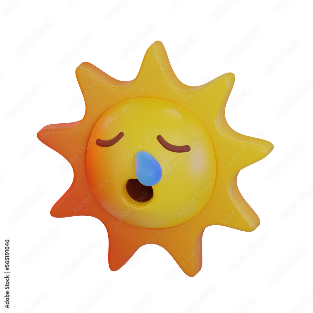 Fototapeta premium Sun Stress 3D Emoji