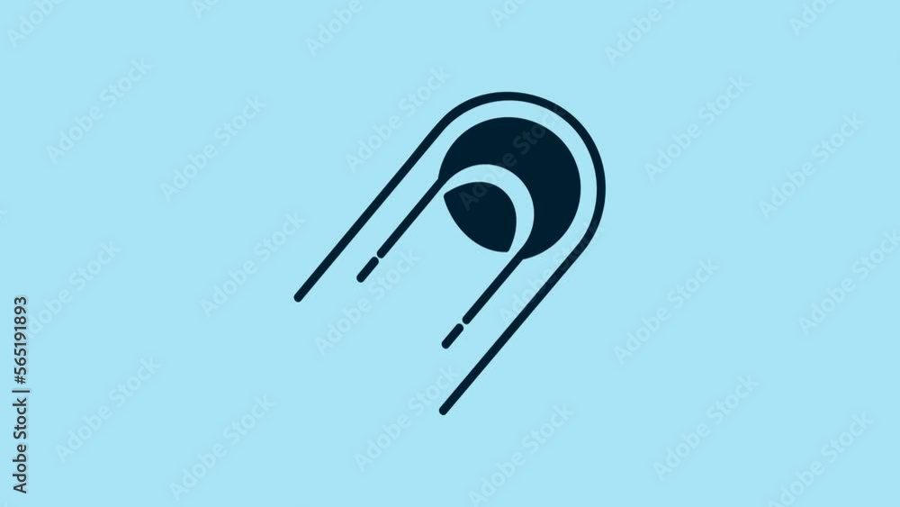 Blue Satellite icon isolated on blue background. 4K Video motion graphic animation Blue Satellite icon isolated on blue background. 4K Video motion graphic animation